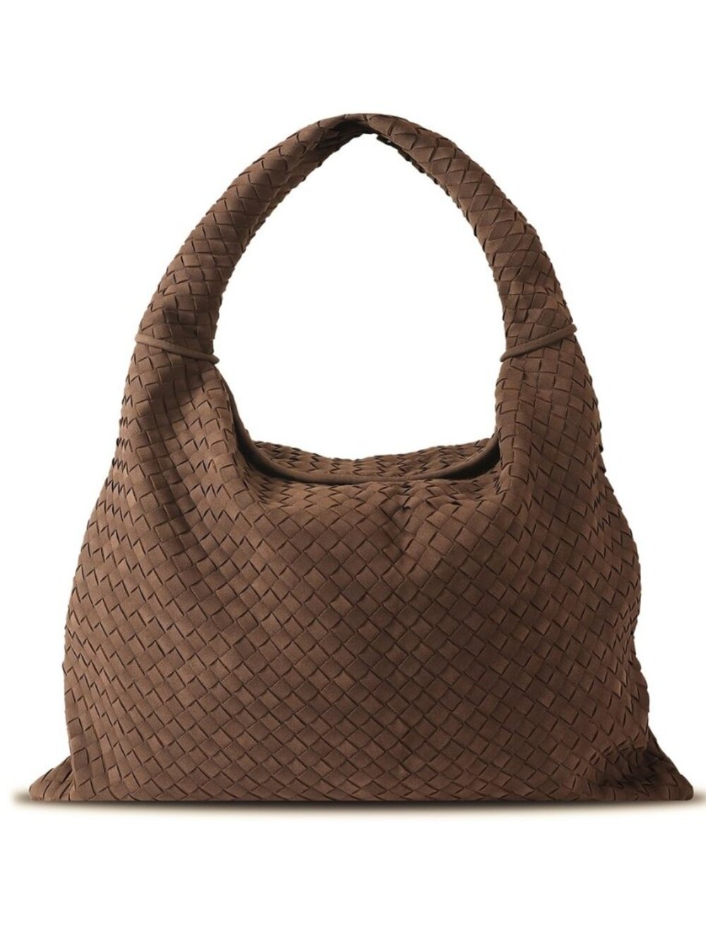 Vegan Leather Woven Tote, Vintage Suede Hobo, Suede Woven Purse, Large Leather